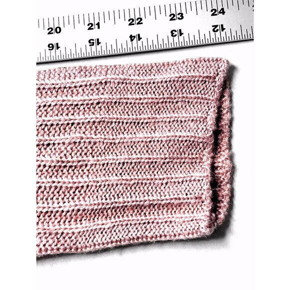 Womens Cable Knit Sweater Tunic Cowl Neck XL Oversized Slouchy Cozy Pink - Picture 10 of 13